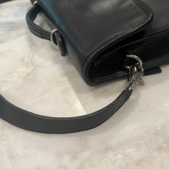 VINTAGE Coach Black Leather Lexington Briefcase Laptop Bag, Brshd Silver/Nickel - Picture 7 of 16